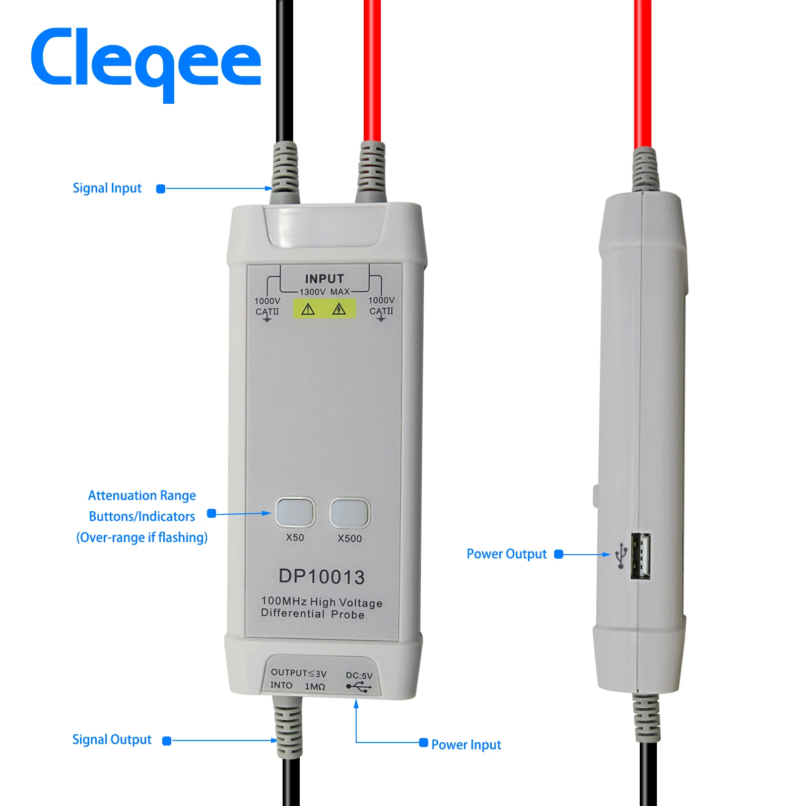 High Voltage Differential Probe 100Mhz 1300V - Cleqee 1300V 100MHz osciloscopio de alto