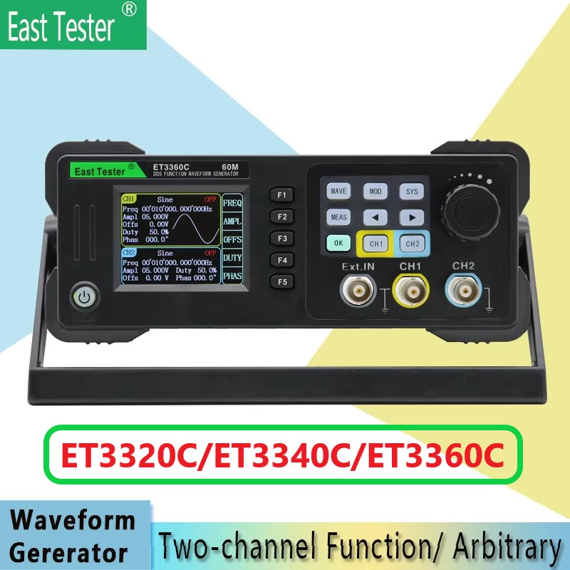Dual Channel Arbitrary Waveform Function Generator 60Mhz - East Tester ET3320/40/60C Mini función de