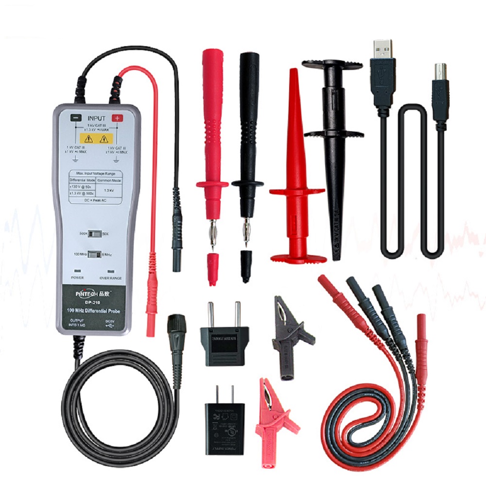 High Voltage Differential Probe 100Mhz 1300V - PINTECH DP-210 Sonda diferencial de alto