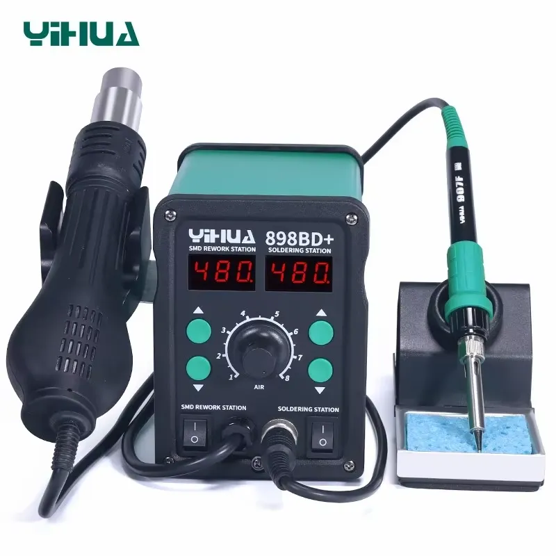 Smd Rework Station Hot Air Soldering 2 In 1 - YIHUA 898BD+ 220V Estación de Soldadura