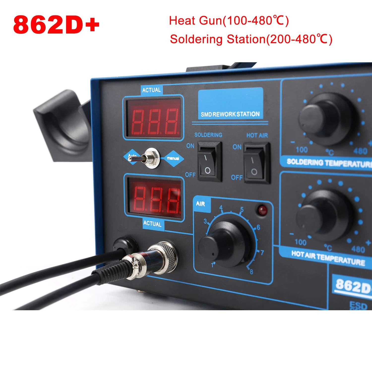 Smd Rework Station Hot Air Soldering 2 In 1 - Estación de soldadura 862D+ 2 en