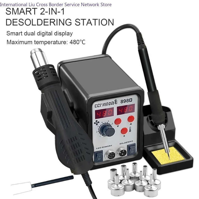 Estación de soldadura 898D 2 e - Smd Rework Station Hot Air Soldering 2 In 1 reseña y precio