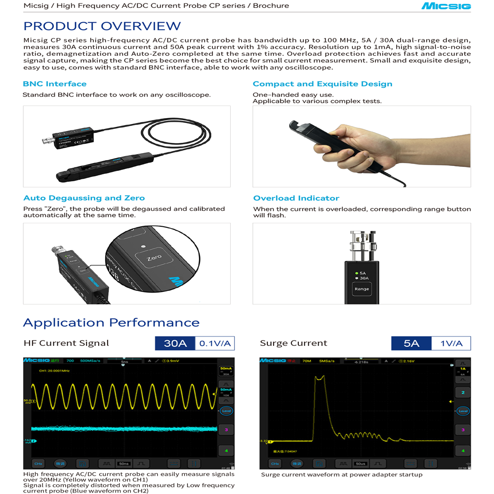 Sonda de Corriente CA/CC de Al - Current Probe Ac Dc 50Mhz Oscilloscope reseña y precio