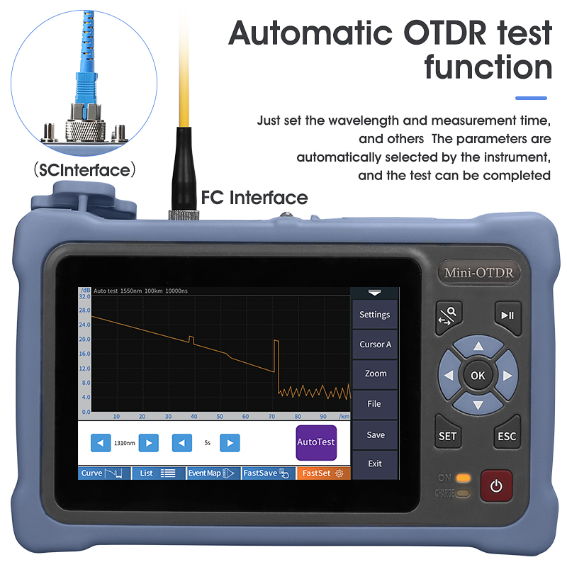 MINI OTDR 1310/1550nm 26/24dB  - Optical Time Domain Reflectometer Otdr 1310 1550Nm reseña y precio