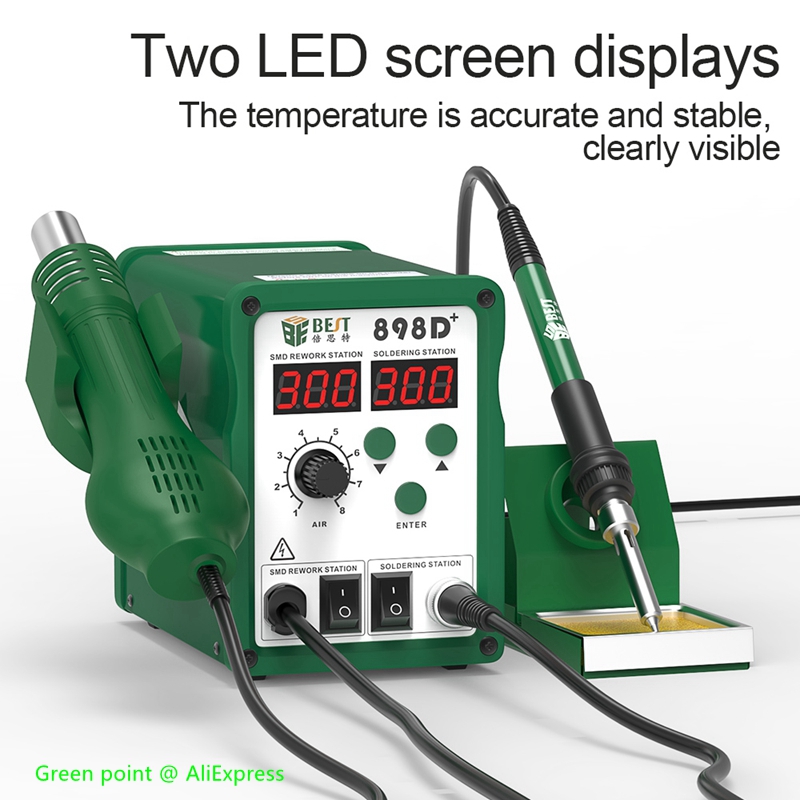 BST-898D + pantalla LED 2 en 1 - Smd Rework Station Hot Air Soldering 2 In 1 reseña y precio