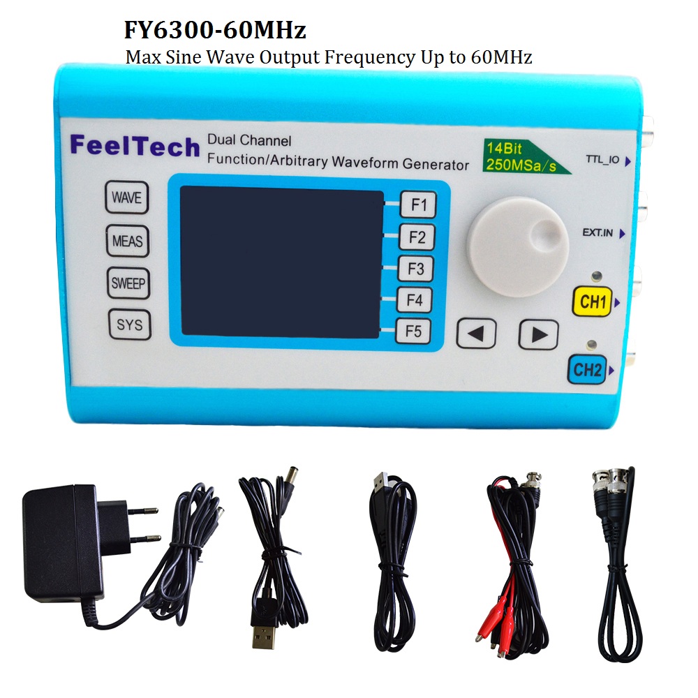 Generador de señal de forma de - Dual Channel Arbitrary Waveform Function Generator 60Mhz reseña y precio