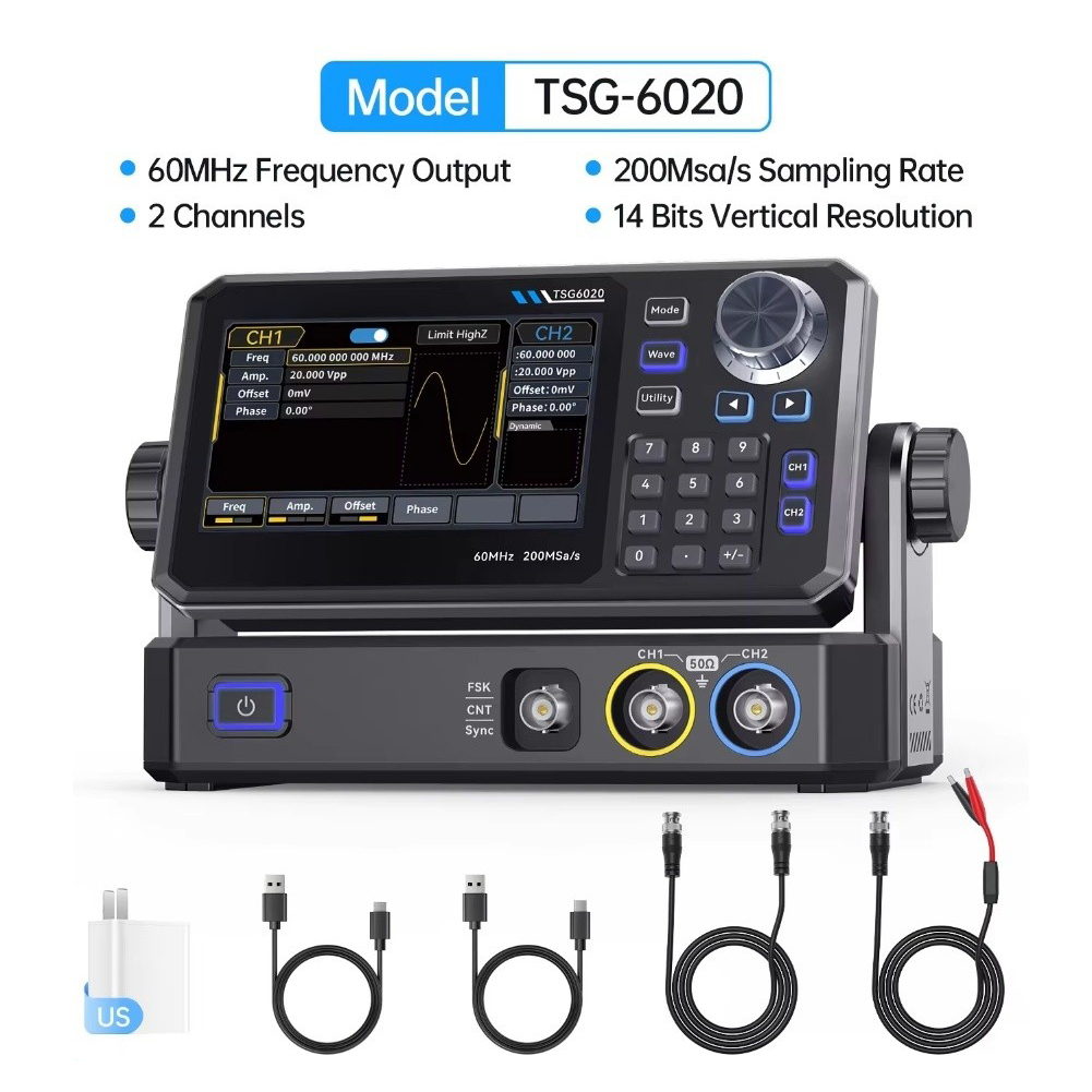 Generador de Señales de Funció - Dual Channel Arbitrary Waveform Function Generator 60Mhz reseña y precio